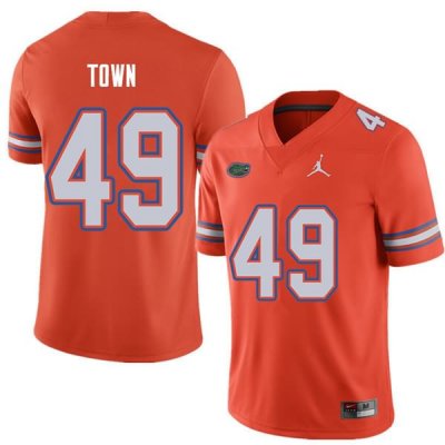 Men's Florida Gators #49 Cameron Town NCAA Jordan Brand Orange Authentic Stitched College Football Jersey ZXP6162FZ